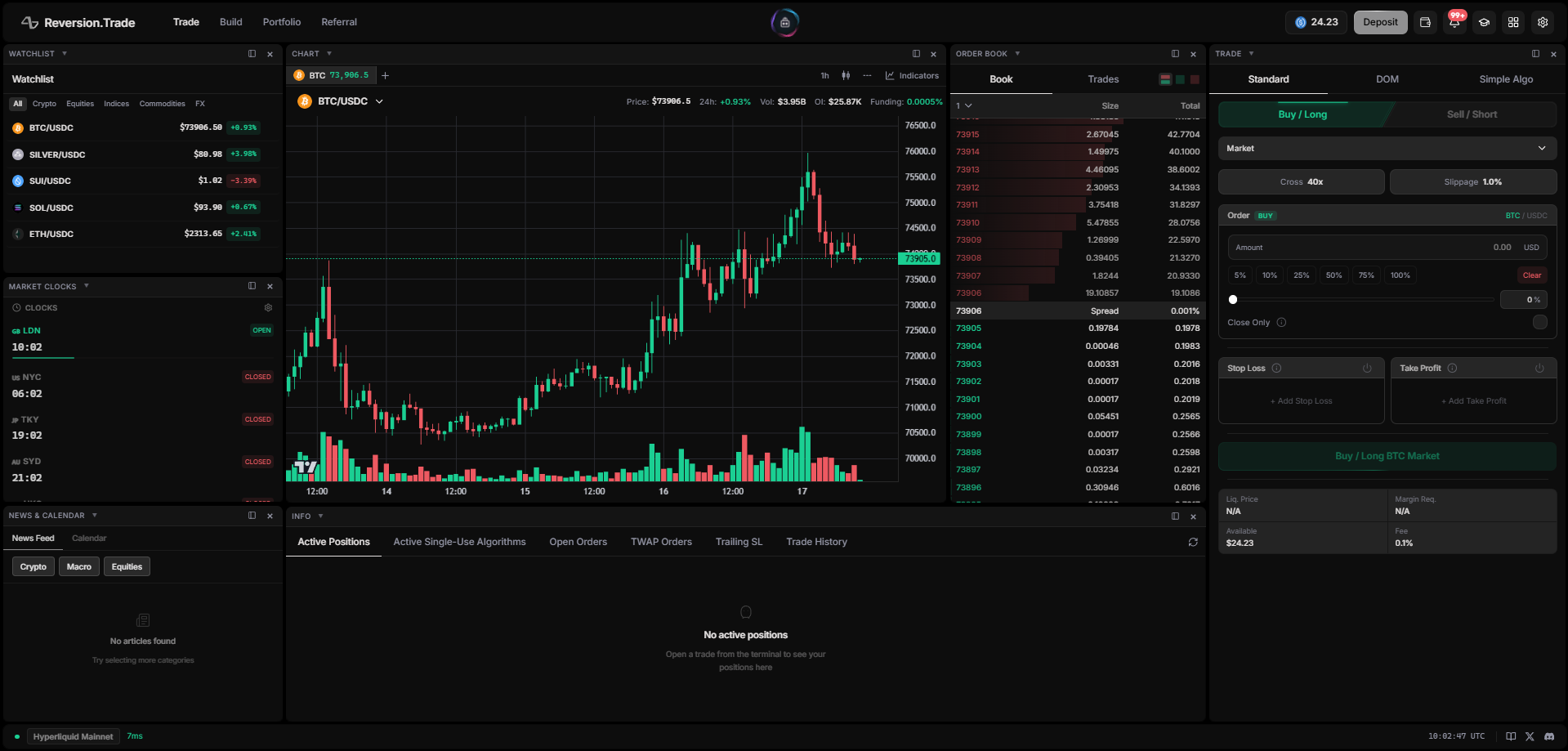 Reversion Trading Terminal